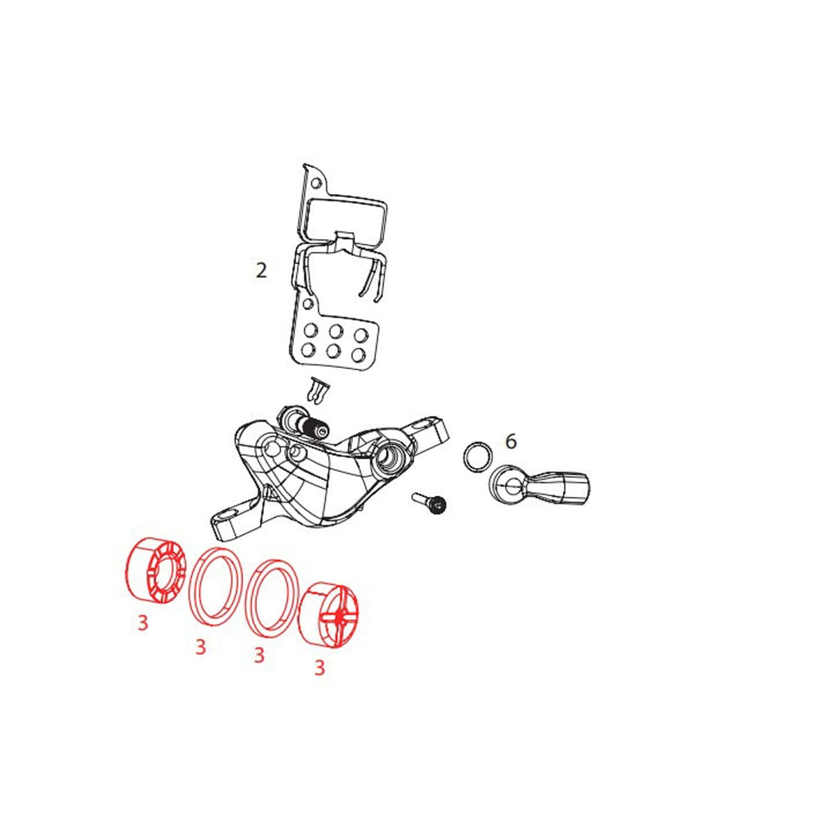 Bromsokskolvskit SRAM RED22/700 B1 #11.5018.029.000