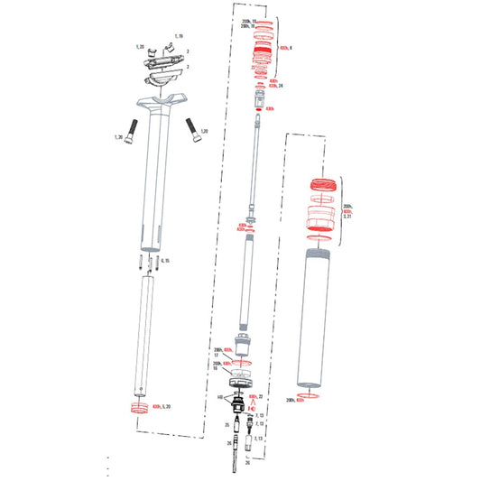 Kompletny zestaw serwisowy 400H / 2 lata sztyca podsiodłowa ROCKSHOX REVERB Stealth B1 (2017-2019) #11.6818.031.001