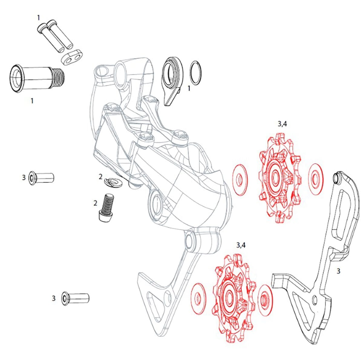 SRAM GX DH 7s Rear Derailleur Pulleys #11.7518.070.000