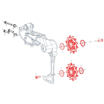 Achterderailleur Katrolwieltjes 11V SRAM APEX 1 / NX (x2)