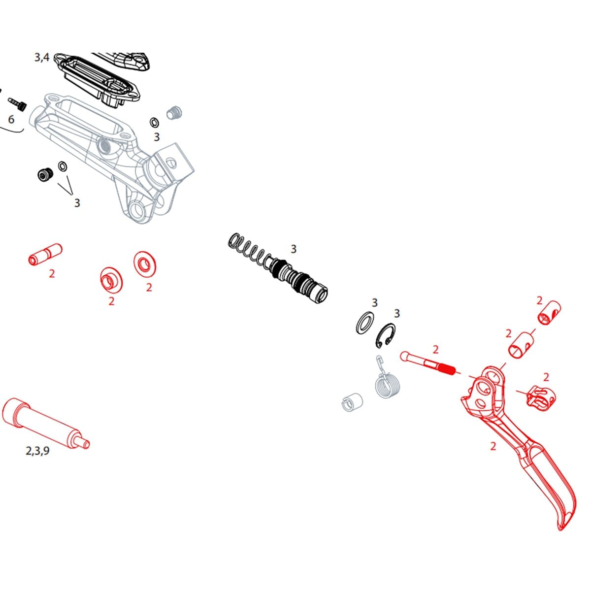 Enkelt bremsegreb SRAM LEVEL TLM Sort