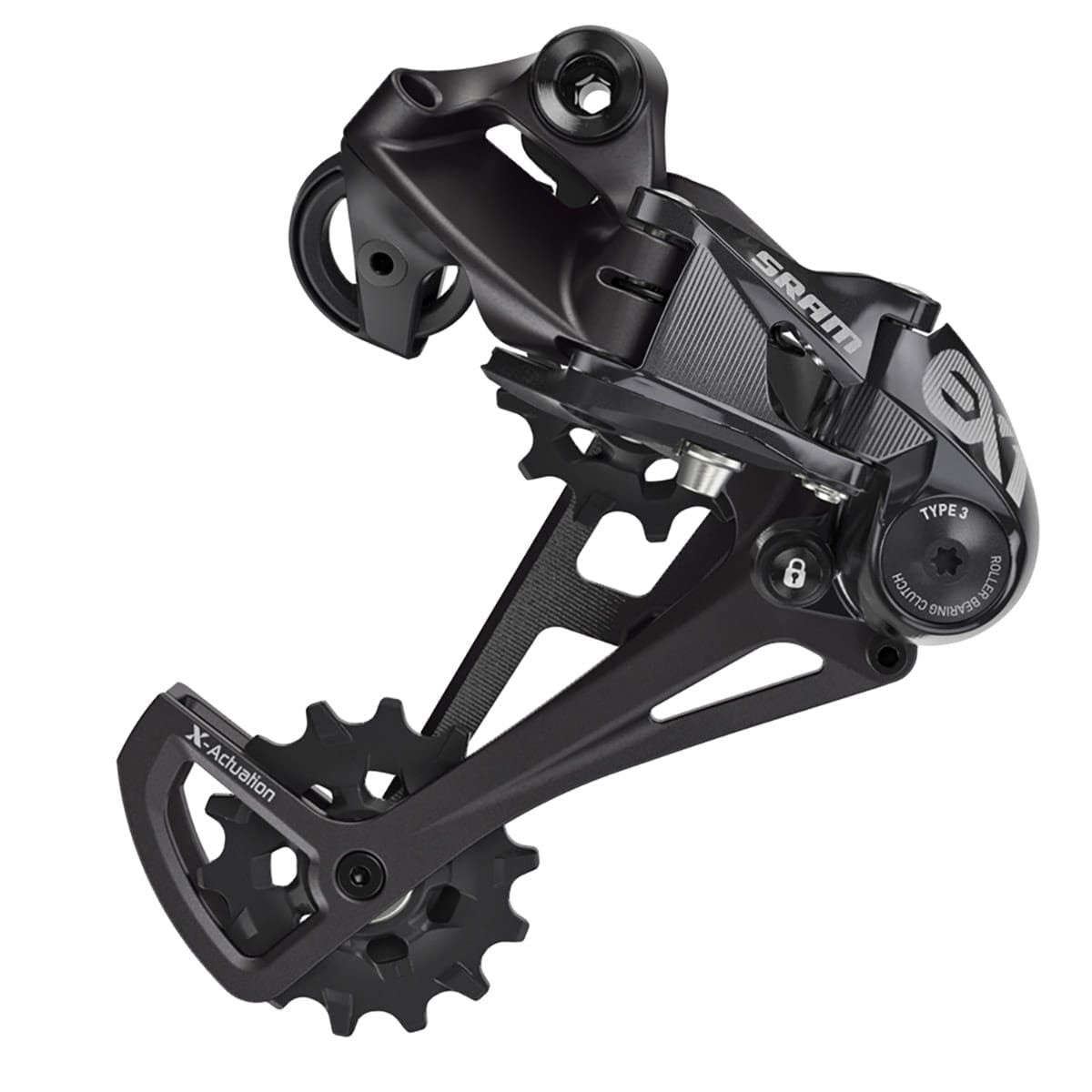 Bagskifter SRAM EX1 8V elektrisk MTB lang bur Sort