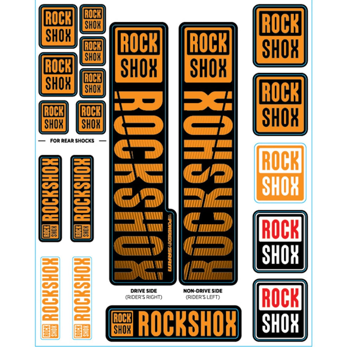 Sada nálepek pro vidlice Simple Té ROCKSHOX Plunger 35 mm (2018+) oranžová