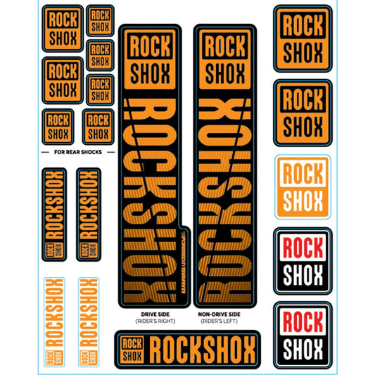 Sticker Kit for ROCKSHOX Single Crown Forks 35 mm Stanchions (2018+) Orange