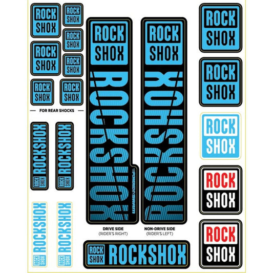 Sticker Kit for Single Crown Forks ROCKSHOX Stanchions 35 mm (2018+) Blue