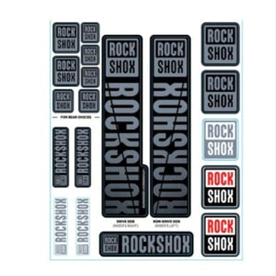 Sticker Kit for Single Crown Forks ROCKSHOX Stanchions 35 mm (2018+) Grey