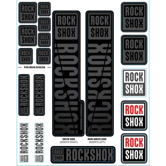 Sticker Kit for Single Crown Forks ROCKSHOX Stanchions 35 mm (2018+) Grey