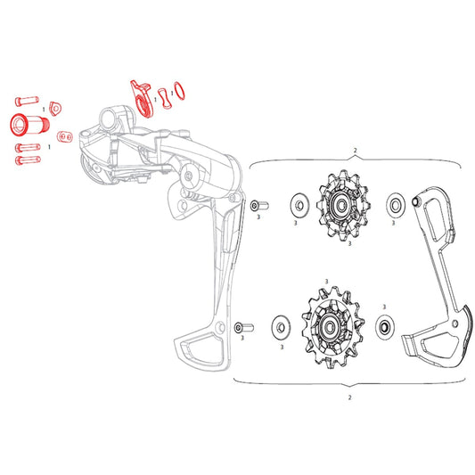 SRAM EAGLE GX 12S Rear Derailleur Fixing Screws and Limit Screws Kit