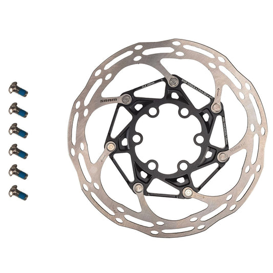 SRAM CENTERLINE pyöristetty levy 6 reikää + titaaniruuvit musta