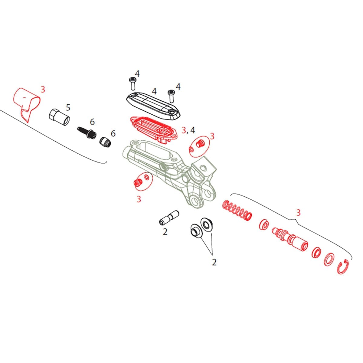 V2 Internal Parts Kit for SRAM GuideR/RE/DB/Code R Lever #11.5018.005.008