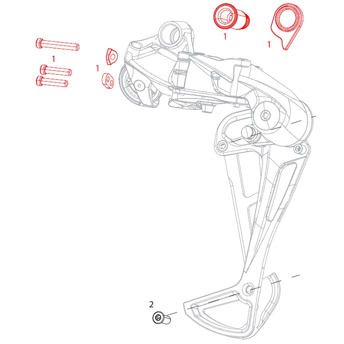 Fixing and Limit Screws for SRAM NX EAGLE Rear Derailleur #11.7518.091.000