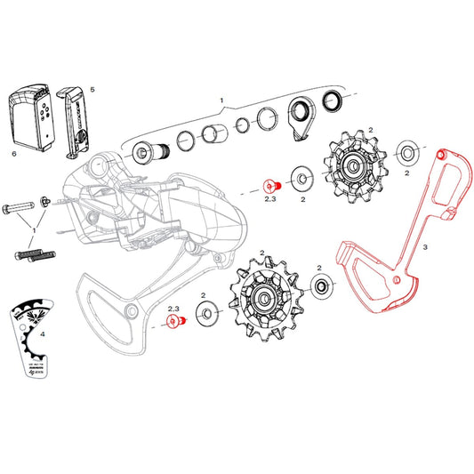 SRAM XX1 EAGLE AXS Lunar 12V Takavaihtajan Sisäinen Häkki
