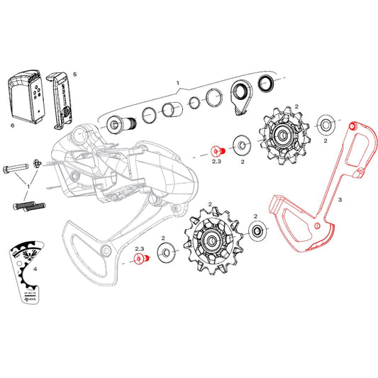 SRAM X01 EAGLE AXS Polar 12V Takavaihtajan Sisäinen Häkki