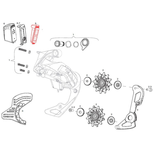 Beschermkap batterijhouder voor SRAM ETAP en AXS derailleur #11.7618.008.000