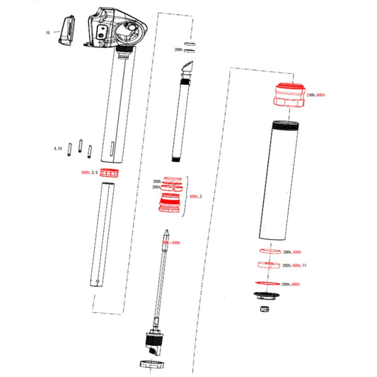 Tätningssats Underhåll 600h/3 År för Sadelstolpe ROCKSHOX REVERB AXS A1