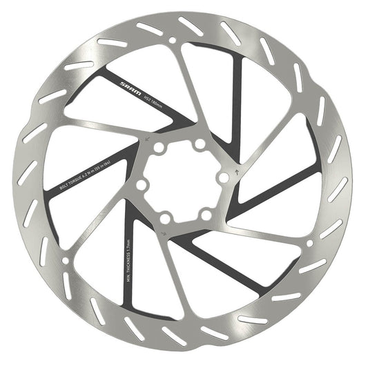 Kotouč SRAM HS2 Zaoblený 6 Otvorů Stříbrný/Černý