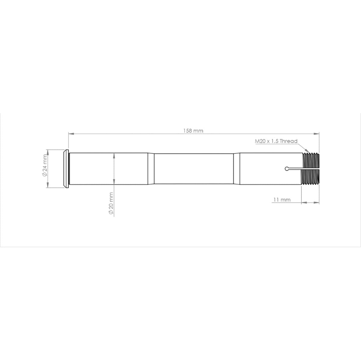 Forhjulsakse BURGTEC ROCKSHOX BOXXER 20x110 mm