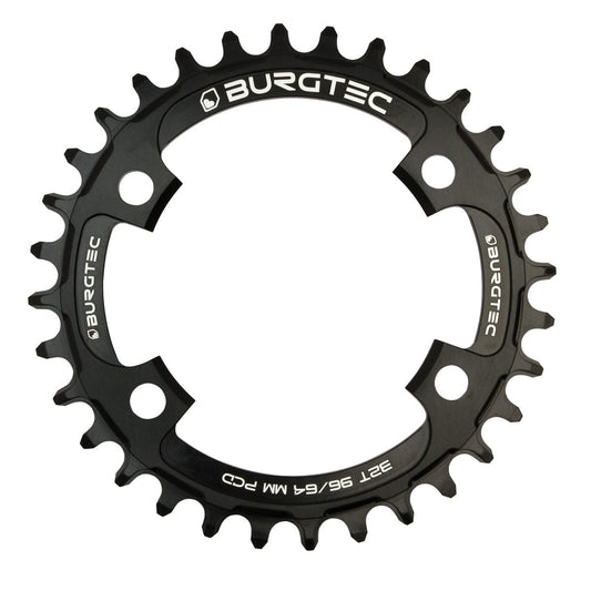 BURGTEC THICK THIN 9/10/11/12V Narrow Wide enkelt kædehjul 4 huller 64/96 mm sort