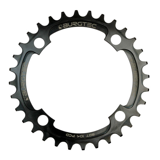 Enkelt kædeblad BURGTEC THICK THIN 9/10/11/12V Narrow Wide 4 huller 104 mm Sort