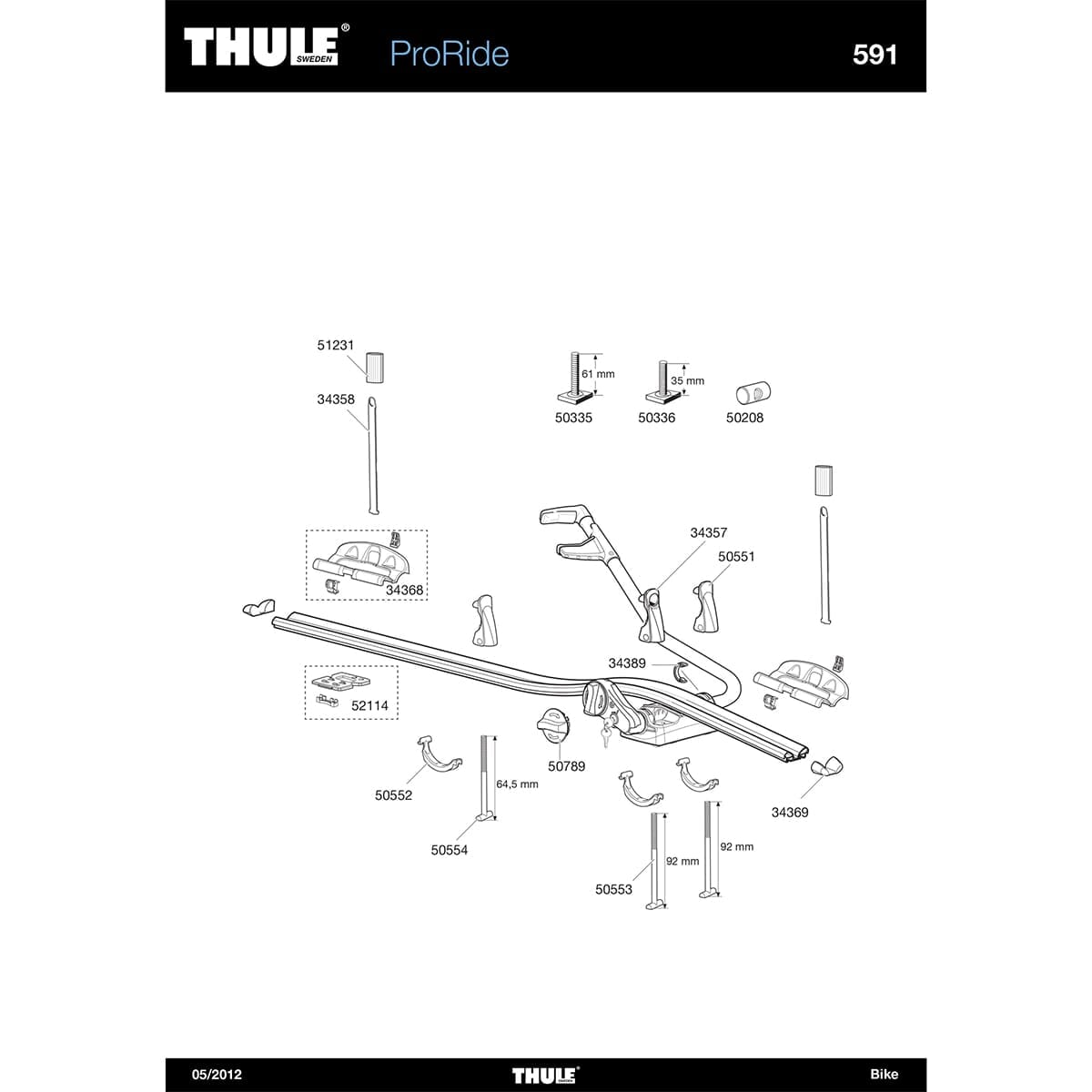 Βάση Τροχού THULE για Σχάρα Ποδηλάτου PRORIDE591 34368