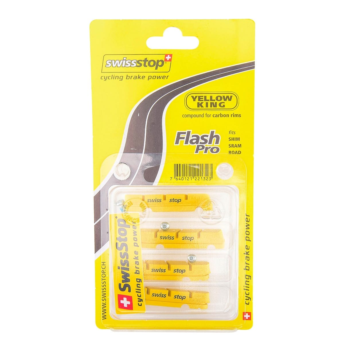 Kit 4 Bromsbelägg SWISS STOP FLASH Gul Kolfiber