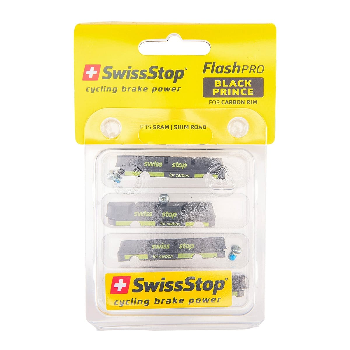 Sada 4 brzdových špalíků SWISS STOP FLASH černý karbon