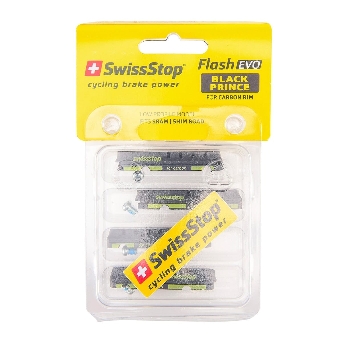 Sada 4 brzdových špalíků SWISS STOP FLASH EVO černý karbon