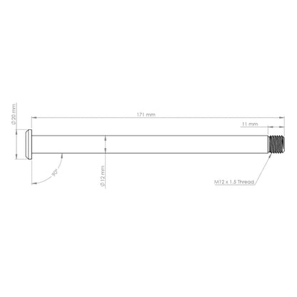 Zadní osa kola BURGTEC 171 mm pro rám Yeti modrá
