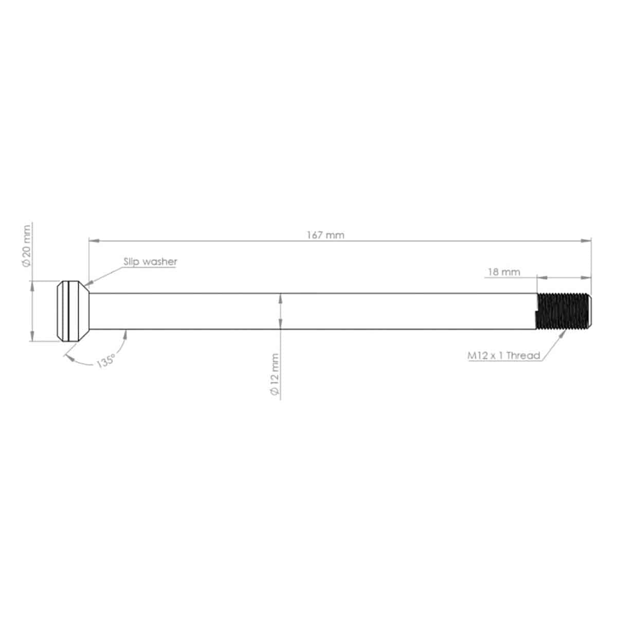 BURGTEC 171 mm Rear Axle for Transition Frames Red