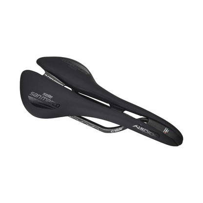 Sadel SELLE SAN MARCO ASPIDE SUPERLEGGERA OPEN FIT WIDE Carbon skinnebeslag