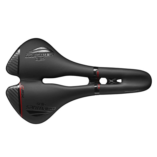 Sadel SELLE SAN MARCO ASPIDE CARBON FX OPEN FIT WIDE Rails Kulfiber Sort