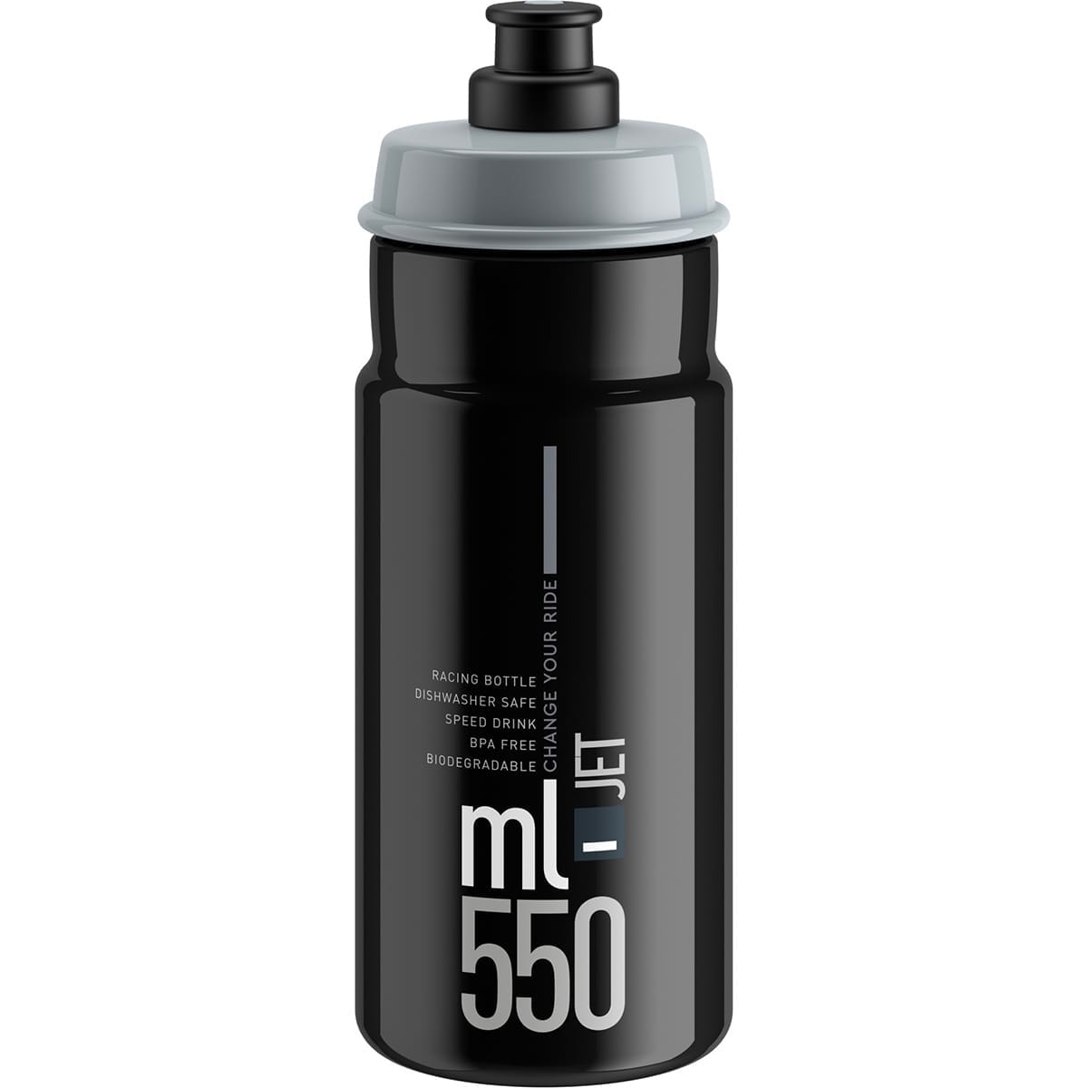 ELITE JET Black Grey Logo Water Bottle