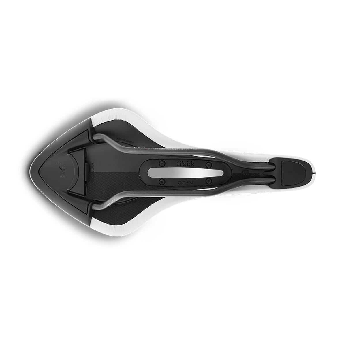 Saddle FIZIK ARIONE R3 OPEN LARGE Kium Rails White Edition