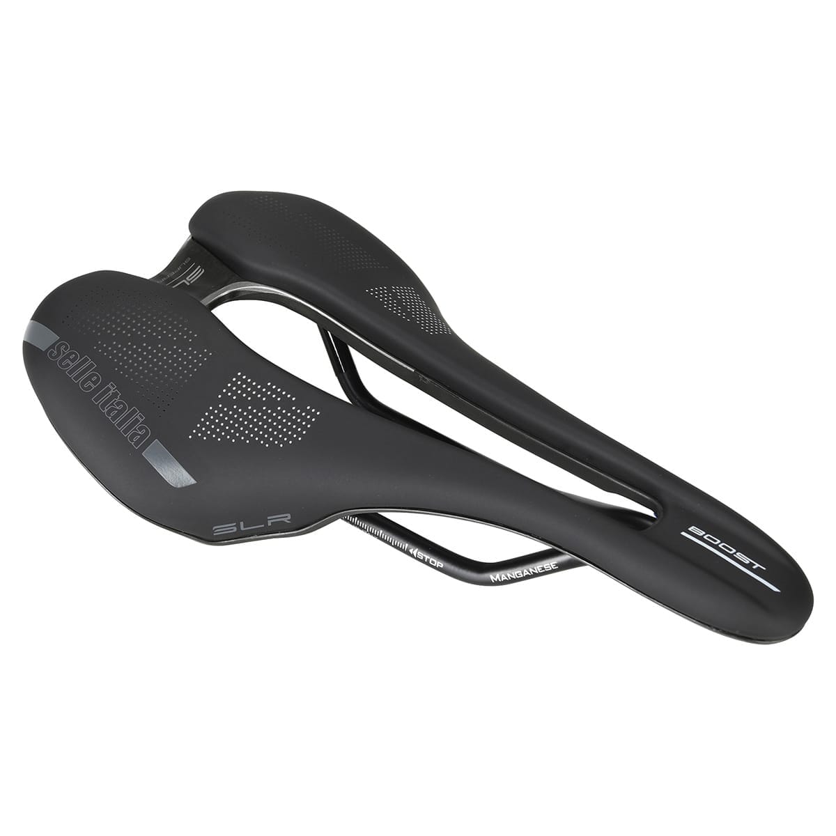 Sadel ITALIA SLR BOOST SUPERFLOW L Mangan skinnebjælker