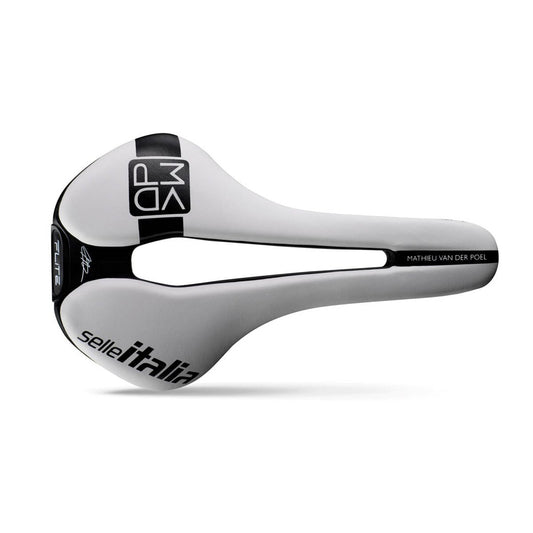 Saddle SELLE ITALIA FLITE BOOST SUPERFLOW L Carbon Rails - Special Edition Mathieu VAN DER POEL