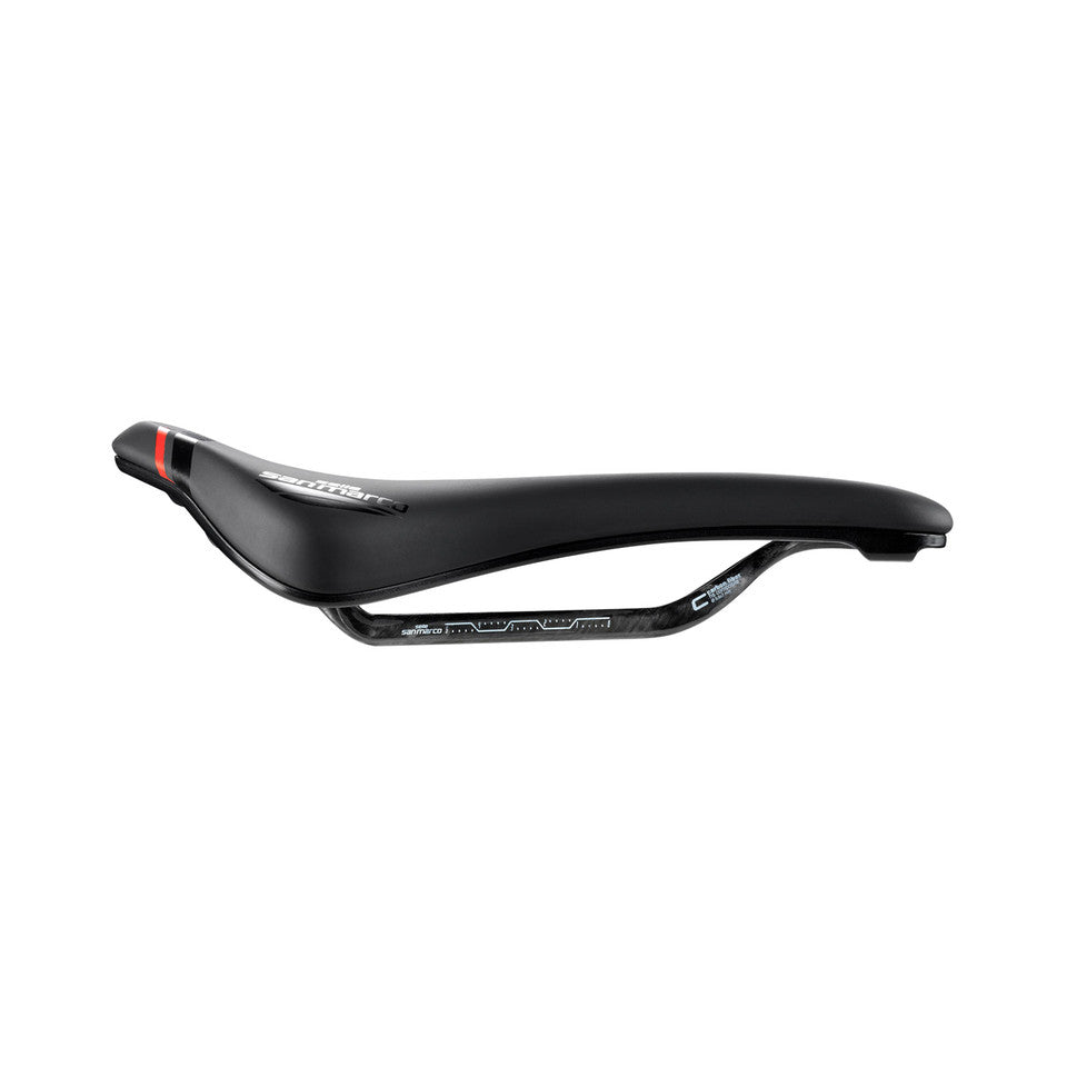 Sadel SAN MARCO GROUND SHORT OPEN-FIT CARBON FX 155mm Sort