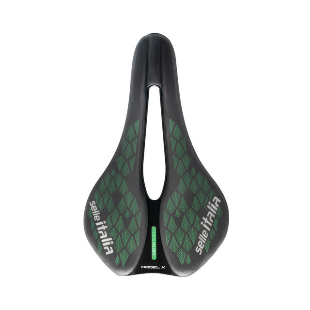 SELLE ITALIA MODEL X GREEN SUPERFLOW LEAF L FEC-kiskot vihreä/musta -satula