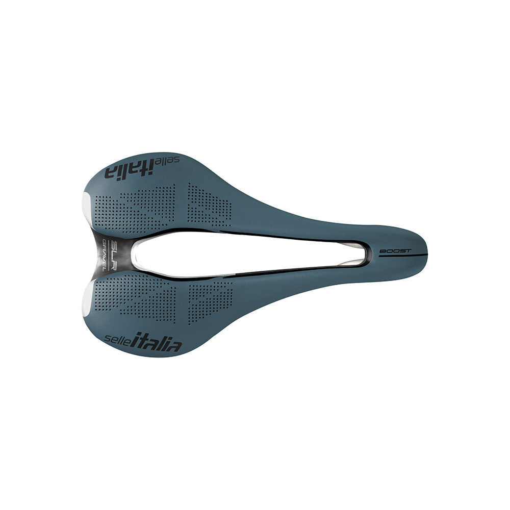 Siodełko SELLE ITALIA SLR BOOST GRAVEL SUPERFLOW L Szyny TI316 Niebieskie