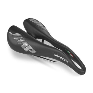Selle SMP STRATOS Kožené sedlo Nerezové kolejnice Černá