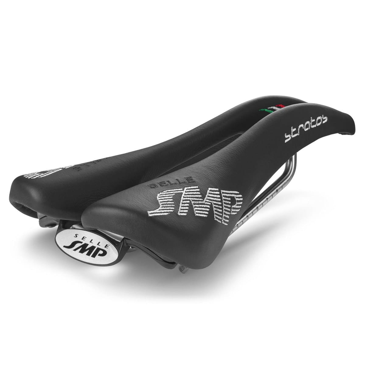 Selle SMP STRATOS Læder Rustfri Skinne Sort