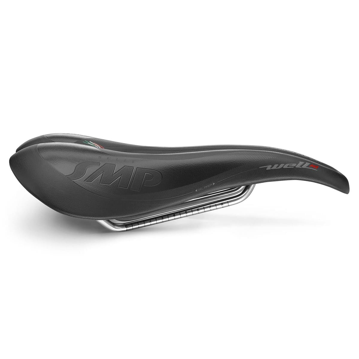 Selle SMP WELL M1 GEL leveys 163mm teräsrungot
