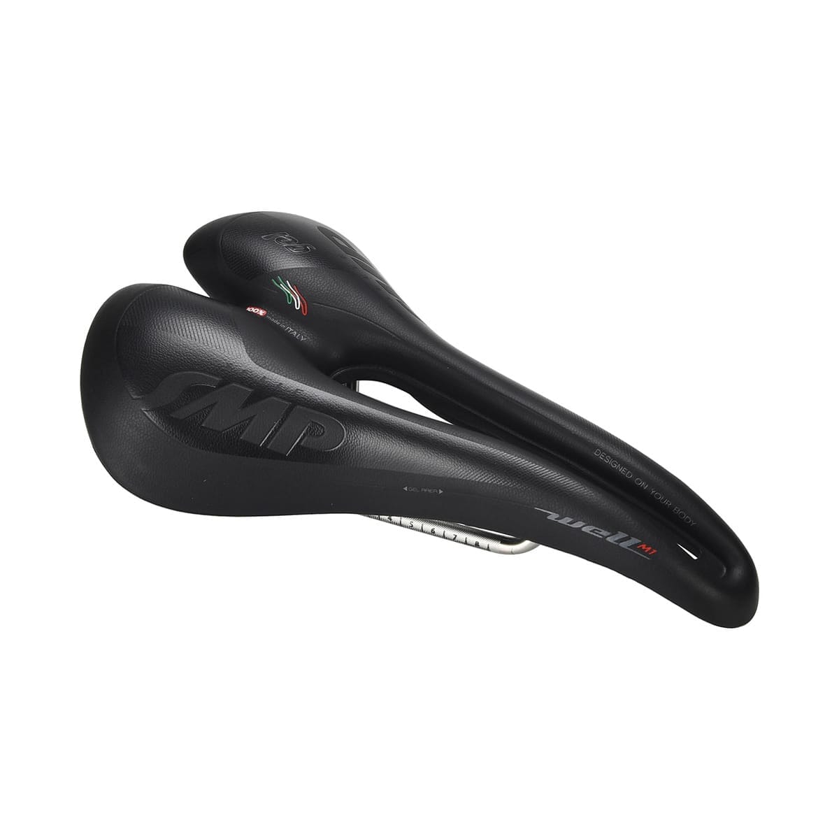 Selle SMP WELL M1 GEL leveys 163mm teräsrungot