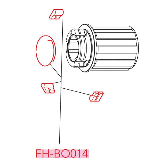 Zestaw 3 zapadek i sprężyn korpusu wolnobiegu CAMPAGNOLO #FH-BO014