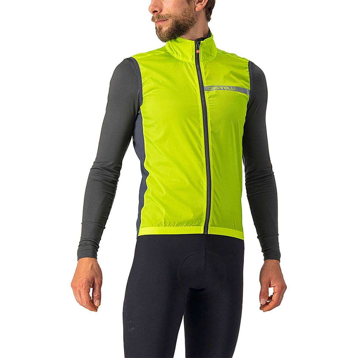 CASTELLI SQUADRA STRETCH Gilet Yellow/Grey