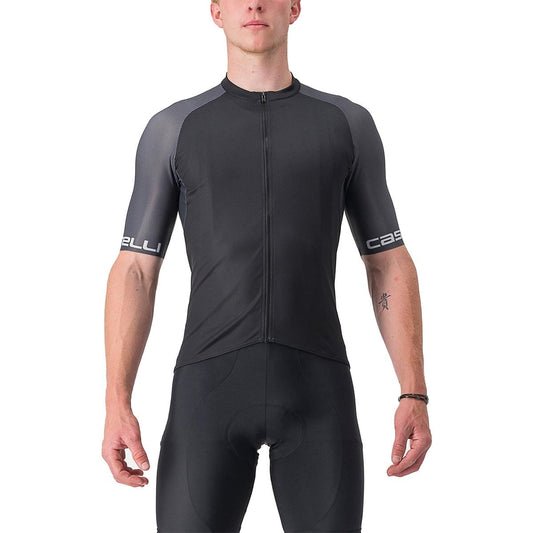CASTELLI ENTRATA VI Short Sleeve Jersey Black/Grey/Ivory