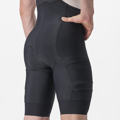 Krátké cyklistické kalhoty na traky CASTELLI UNLIMITED CARGO černé