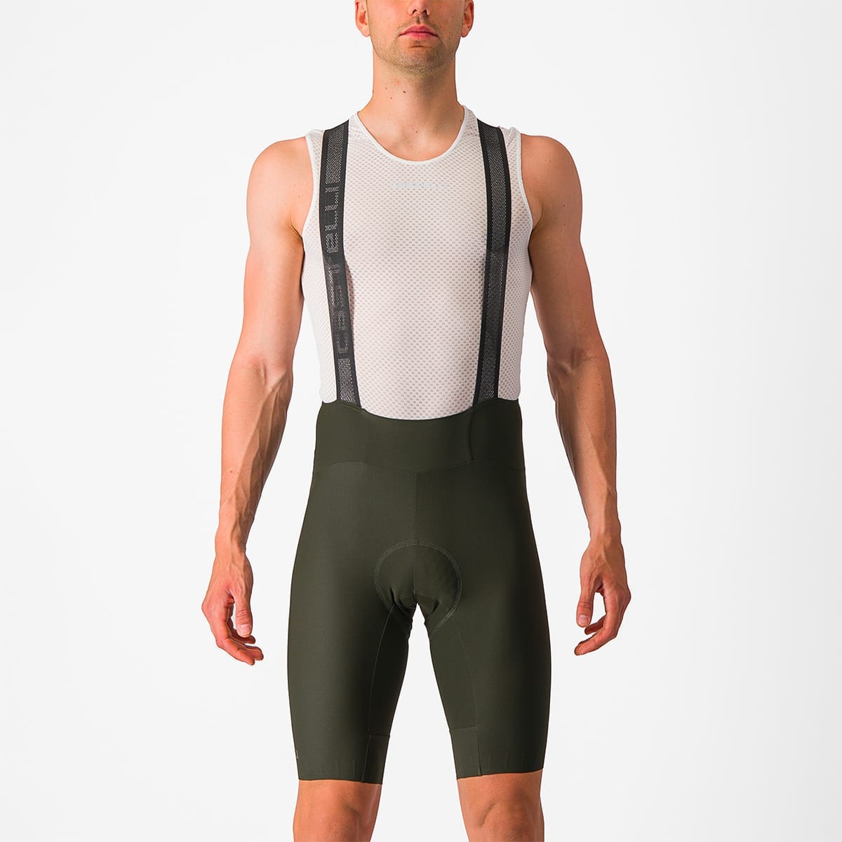 Korte Bretelsbroek CASTELLI ESPRESSO Kaki