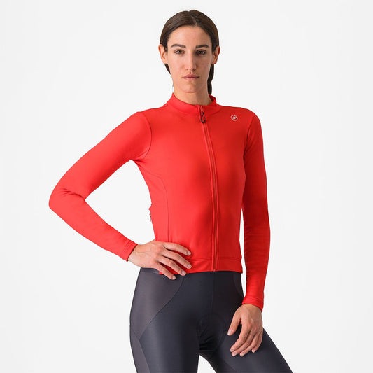 Fietsshirt CASTELLI ESPRESSO THERMAL Dames Lange Mouwen Hibiscus