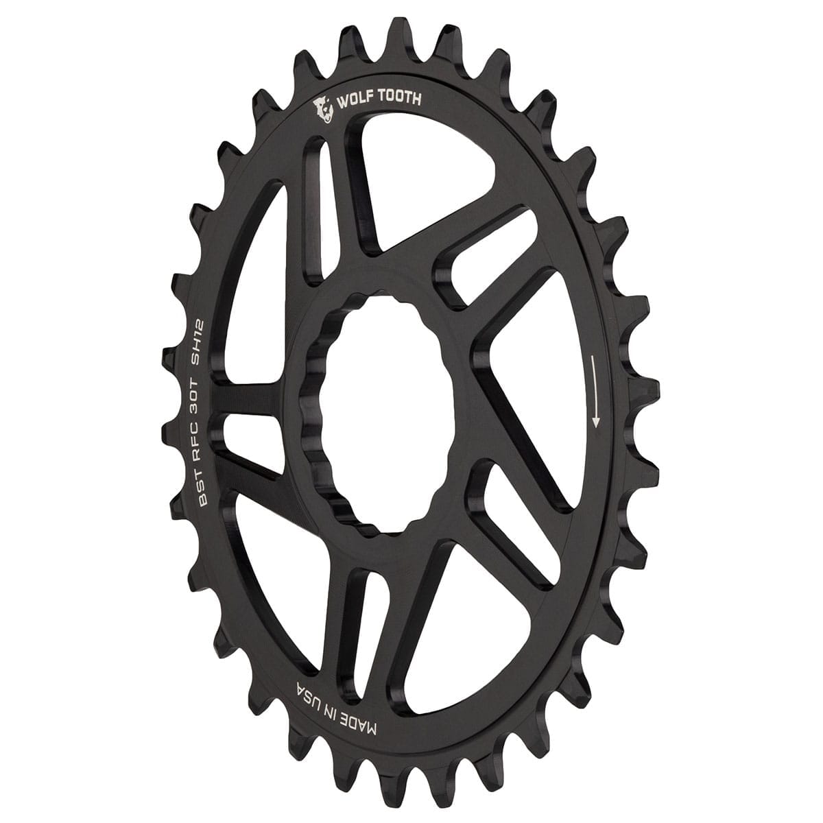 Μονό Πλατό WOLF TOOTH BOOST 12V Raceface CINCH Shimano Direct Mount Offset 3mm Μαύρο