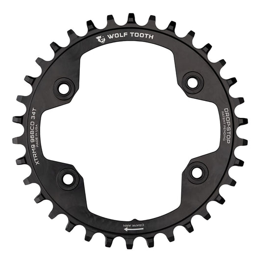 Kettingblad WOLF TOOTH 96 BCD 9/10/11/12V Shimano XTR M9000/M9020 4 gaten 96mm Zwart